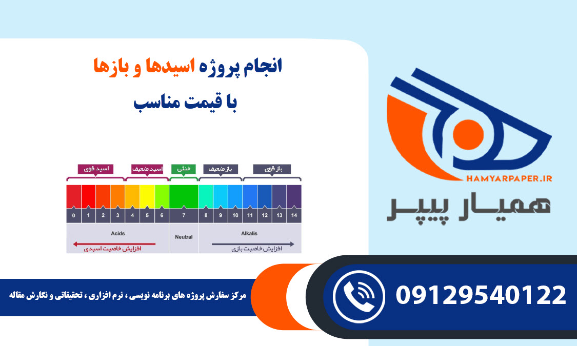 انجام پروژه اسیدها و بازها با قیمت مناسب ، اینترنتی ،آنلاین و کیفیت تضمینی